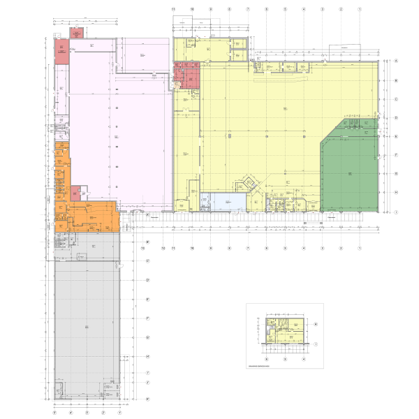 CAD-Bestandsgrundriss eines Einkaufscenters in Hessen